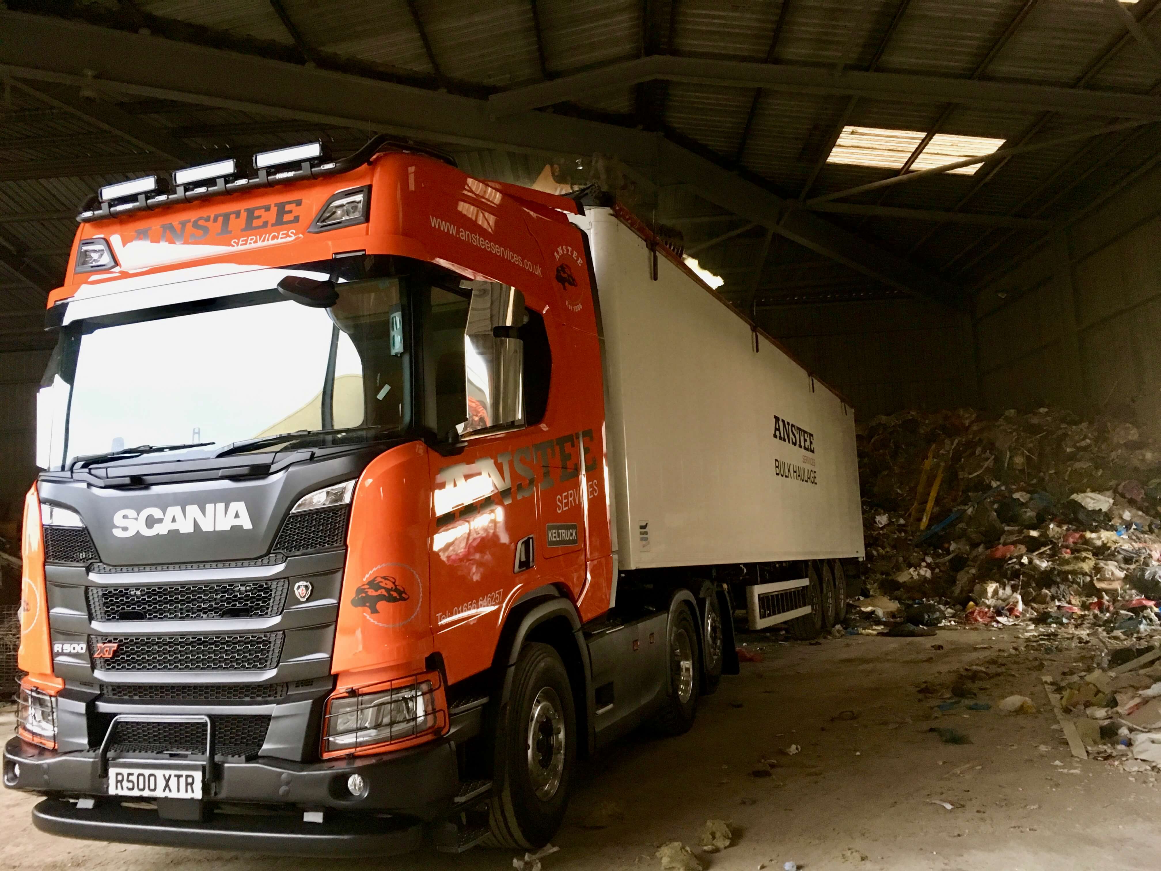Above: We provide bulk haulage for waste across south Wales and the UK